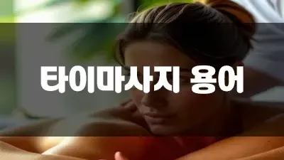 타이마사지 용어 필수표현만 정리했어요!