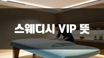 스웨디시 VIP 뜻 이런 뜻이 있어요!