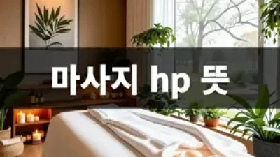 마사지 hp 뜻 꼭 알고 있어야 해요!